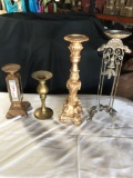 Candle stands, 10 in. to 19 in. tall