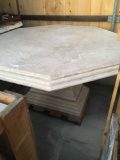 Travertine table with base, 60 in. x 60 in. x 30 in. tall