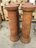 Architectural props, plastic columns with base and capital, 36 in. tall