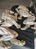 Wall decor, metal lions, 2 pieces