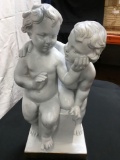 Cherubs, plaster figurine, 20 in. tall