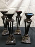 Candle holders, 14 in. tall