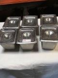 Stainless steel 6 in. 1/6 pans with lids