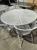 Expanded metal patio set, 48 in. table with 4 chairs