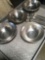 Stainless steel mixing bowls and ladles, 10 pieces