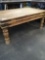 Distressed wood coffee table, 29 inch x 47 inch