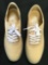 New Starry Eyed khaki canvas sneakers with illuminating sole. Size 7 men, 9 women, 12 pair