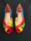 New, New Twist, multi colored wedged sandals, size 6 to size 11, 18 pair