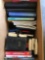 Office supplies, assorted books, Bibles, 2 boxes full