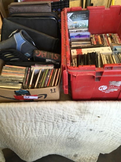 CDs and DVDs, cassettes, assorted artists, 100s two boxes full
