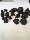 Resin figurines, assorted, 13 pieces