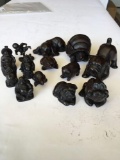 Resin figurines, assorted, 13 pieces