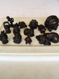 Resin figurines, assorted, 12 pieces