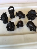 Resin figurines, assorted, 7 pieces