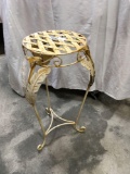 Distressed painted metal table