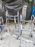 Walkers and crutches, 6 piece