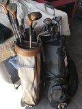 Golf clubs with bags
