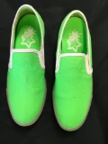 New Starry Eyed neon green canvas sneakers with illuminating sole. Size 7 men, 9 women, 12 pair