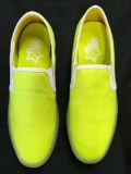 New Starry Eyed neon yellow canvas sneakers with illuminating sole. Size 7 men, 9 women, 12 pair