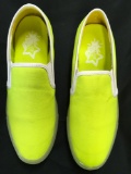 New Starry Eyed neon yellow canvas sneakers with illuminating sole. Size 7 men, 9 women, 12 pair