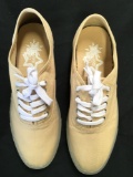 New Starry Eyed khaki canvas sneakers with illuminating sole. Size 9 men, 11 women, 12 pair
