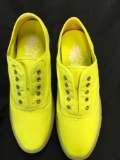 New Starry Eyed neon yellow canvas sneakers with illuminating sole. Size 9 men, 11 women, 12 pair