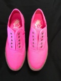 New Starry Eyed neon pink canvas sneakers with illuminating sole. Size 8 men, 10 women, 12 pair