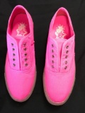 New Starry Eyed neon pink canvas sneakers with illuminating sole. Assorted sizes, 12 pair