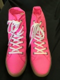 New Starry Eyed neon pink canvas sneakers with illuminating sole. Size 8 men, 12 pair