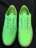 New Starry Eyed neon green canvas sneakers with illuminating sole. Size 11 men, 12 pair