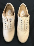 New Starry Eyed khaki canvas sneakers with illuminating sole. Size 10 men, 12 pair