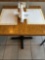 Wood top dining tables, 24 in. X 27 in.