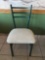 Ladder back chairs, green/tan