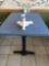 Blue top dining tables, 30 in. X 48 in.