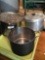 Stock pots, assorted, 1 without lid, 3 pieces