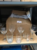 Glassware, wine, martini, shot, and water glasses, 40 pieces