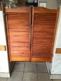 Swing doors to waitress station, brown, 3 ft. wide