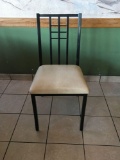 Metal frame chairs, black/tan