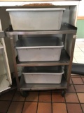 Stainless steel buss cart with 3 lugs
