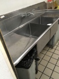 Stainless steel 2 tub sink with faucet, 6 ft.