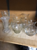 Vases, assorted styles, 6 pieces