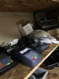 Credit card machines, fax, printer with cords, 8 pieces