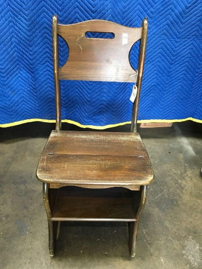 Librarian Chair converts from chair into step stool