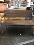 Park Style Wood with Metal Frame Bench