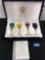 Vintage Faberge set of 4 Crystal wine goblets. In velvet original box