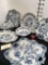 Assorted Vintage Blue Danube Japan Plates, servers, bowl. Dish with lid has no name
