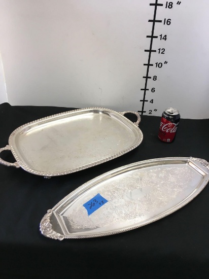 Vintage Paramount tray & Leonardo silver tray with handles