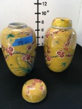 9 1/2 in vases/ containers with lids
