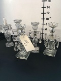 Vintage 9 1/2 in tear drop prisms glass candle holders