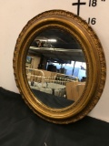 Antique Clyde L Smith frame oval mirror. Has sticker in back see pic